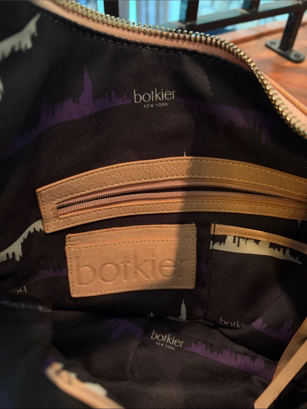 Botkier Trigger Bag Diagonal Zips Leather Tassels In Creme